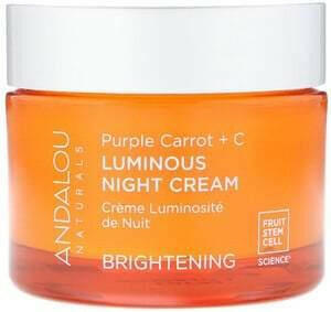 Andalou Naturals, Luminous Night Cream, Purple Carrot + C, Brightening, 1.7 fl oz (50 ml) - HealthCentralUSA