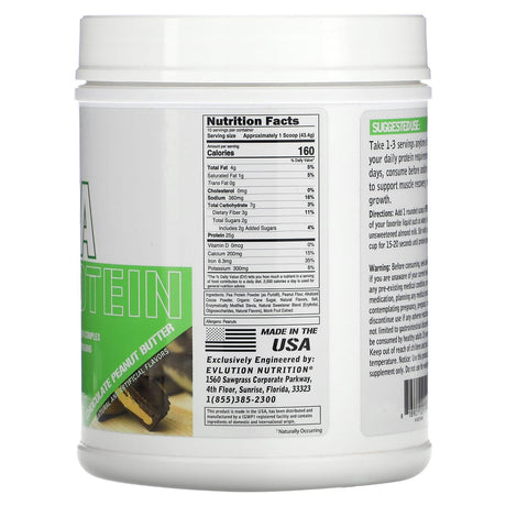 EVLution Nutrition, Pea Protein, Unflavored, 1 lb (454 g) - Supply Center USA