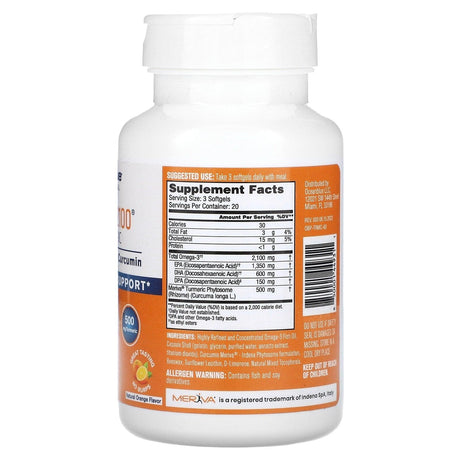 OceanBlue, Professional, Omega-3 2100 With Turmeric, Natural Orange, 60 Softgels - Supply Center USA