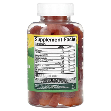 Nature's Craft, Kids Multivitamin Gummies, Assorted Fruit, 180 Gummies - Supply Center USA