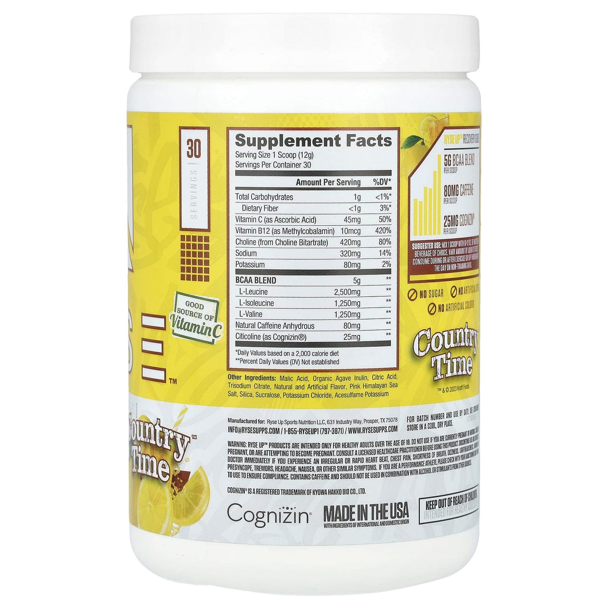 RYSE, Element Series, BCAA Focus, Country Time®, Lemonade, 12.7 oz (360 g) - Supply Center USA