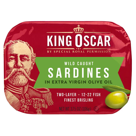 King Oscar, Wild Caught, Sardines In Extra Virgin Olive Oil, With Spicy Cracked Pepper, One Layer, 3.75 oz (106 g) - Supply Center USA