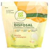 Grab Green, Garbage Disposal Freshener & Cleaner Pods, Tangerine with Lemongrass, 12 Pods, 5.9 oz (168 g) - Supply Center USA