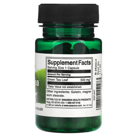 Swanson, Green Tea, 500 mg, 100 Capsules - Supply Center USA