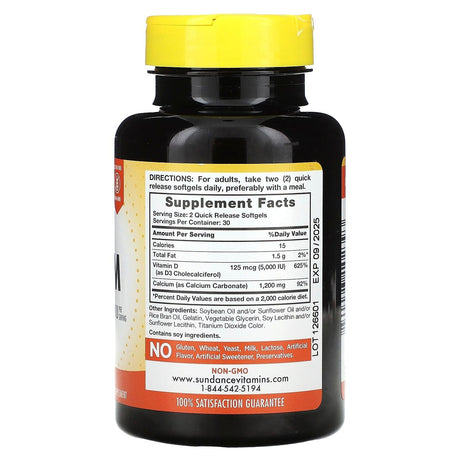 Sundance Vitamins, Absorbable Calcium, 60 Quick Release Softgels - Supply Center USA