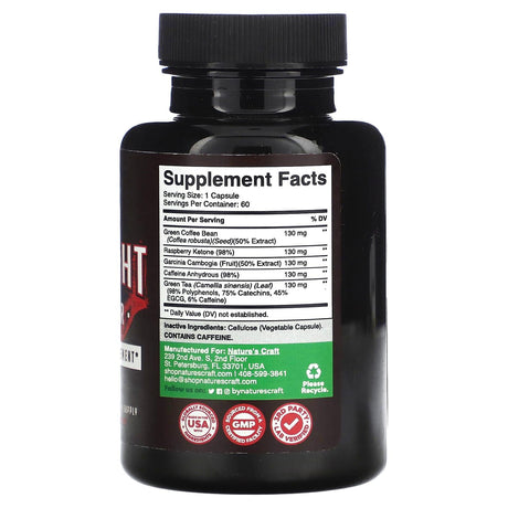 Nature's Craft, Weight Burner, 60 Capsules - Supply Center USA