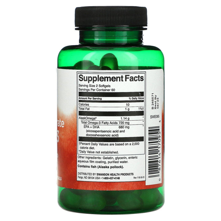 Swanson, High Concentrate Omega-3, 120 Mini Softgels - HealthCentralUSA