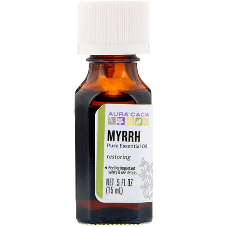 Aura Cacia, Pure Essential Oil, Myrrh, .5 fl oz (15 ml) - Supply Center USA