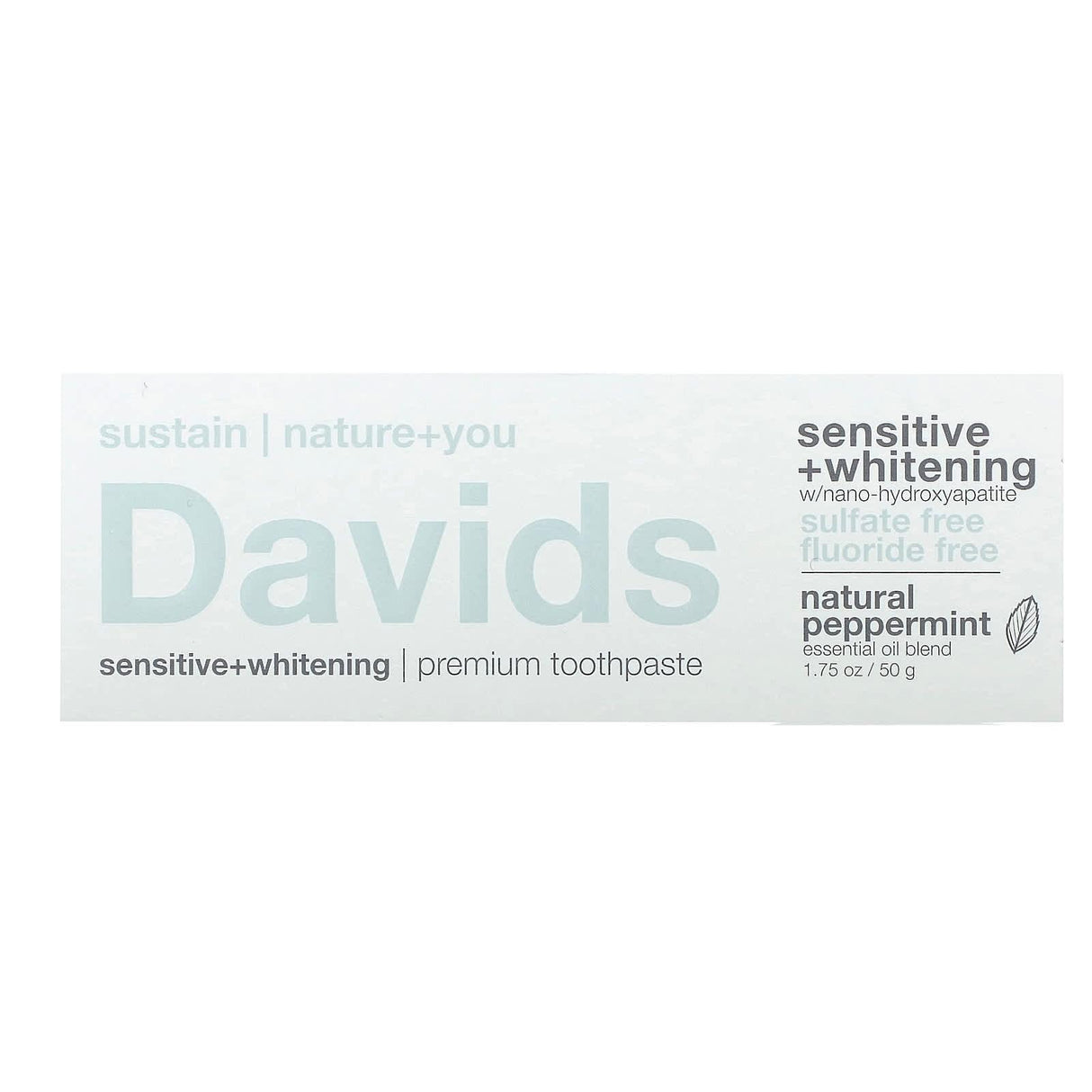 Davids Natural Toothpaste, Premium Toothpaste, Whitening + Antiplaque, Natural Spearmint, 5.25 oz (149 g) - Supply Center USA