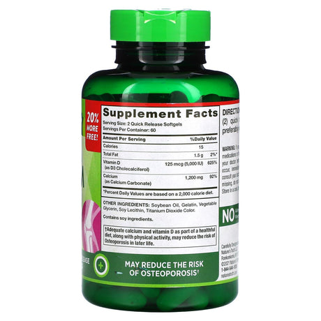 Nature's Truth, Absorbable Calcium, Plus D3, 120 Quick Release Softgels - Supply Center USA