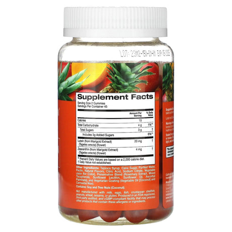 California Gold Nutrition, Lutein and Zeaxanthin Gummies, Tropical, 90 Vegetarian Gummies - Supply Center USA