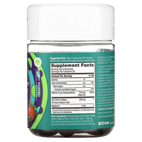 OLLY, Muscle Recovery Sleep, Berry Rested, 40 Gummies - Supply Center USA