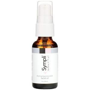 Sympli Beautiful, Illuminating Antioxidant Facial Oil with Argan, Marula, Rosehip & Orange Oil, 1 fl oz (30 ml) - Supply Center USA