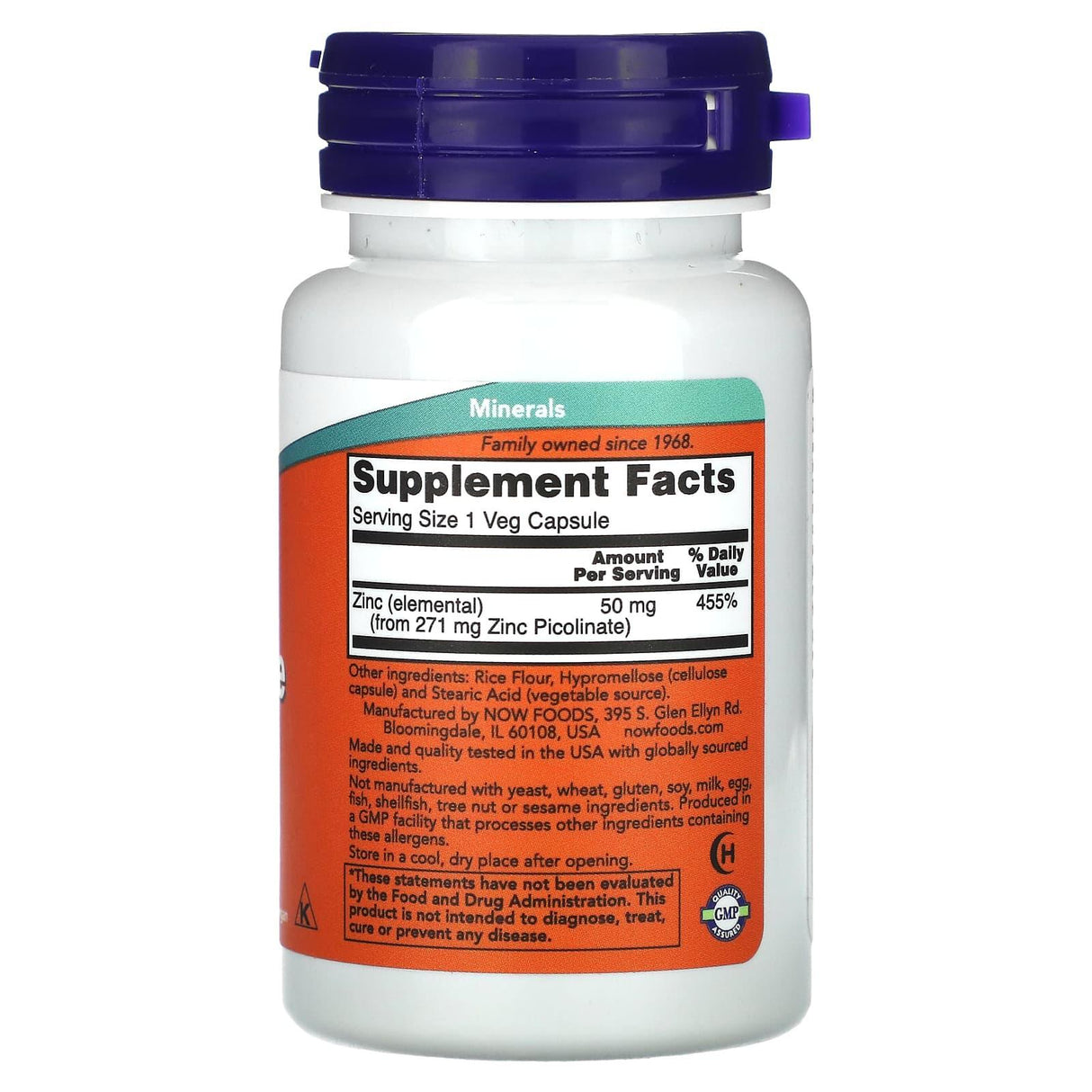 NOW Foods, Zinc Picolinate, 50 mg, 30 Veg Capsules - Supply Center USA