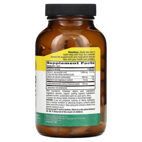 Country Life, Buffered Vitamin C, 1,000 mg, 100 Tablets - Supply Center USA