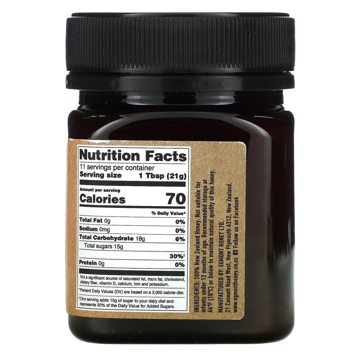 Egmont Honey, Manuka Honey, Raw And Unpasteurized, 829+ MGO, 8.82 oz (250 g) - Supply Center USA