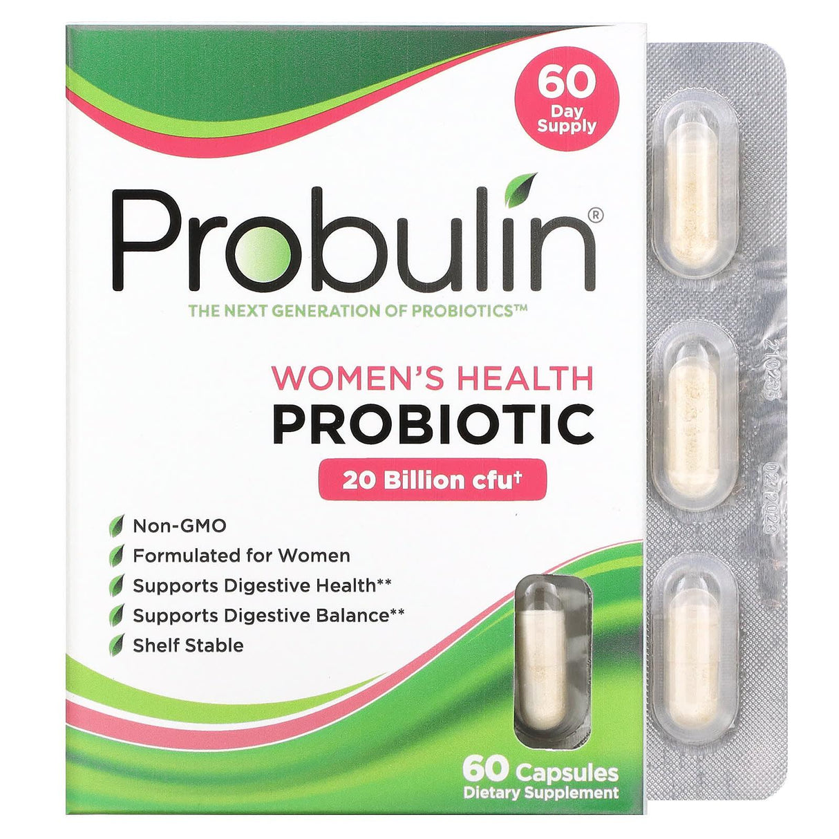 Probulin, Women's Health Probiotic, 20 Billion CFU, 60 Capsules - Supply Center USA