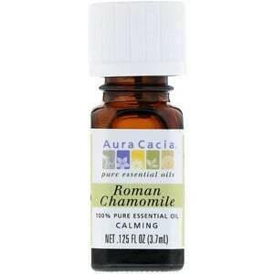 Aura Cacia, 100% Pure Essential Oil, Roman Chamomile, .125 fl oz (3.7 ml) - Supply Center USA