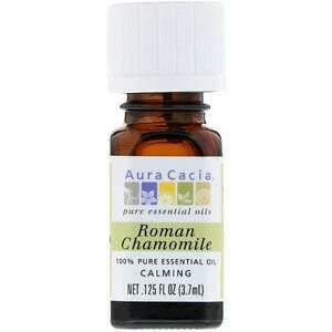 Aura Cacia, 100% Pure Essential Oil, Roman Chamomile, .125 fl oz (3.7 ml) - HealthCentralUSA