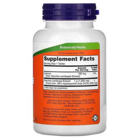 Now Foods, Garcinia, 1,000 mg, 120 Tablets - Supply Center USA