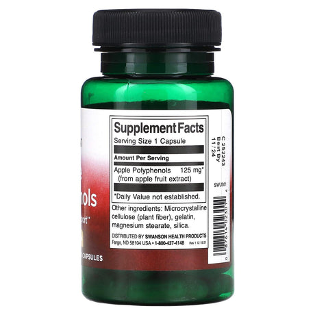 Swanson, Apple Polyphenols, 125 mg, 60 Capsules - Supply Center USA