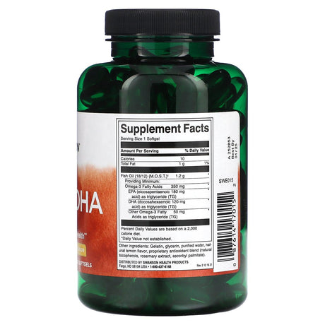 Swanson, EPA & DHA, Lemon, 120 Softgels - Supply Center USA