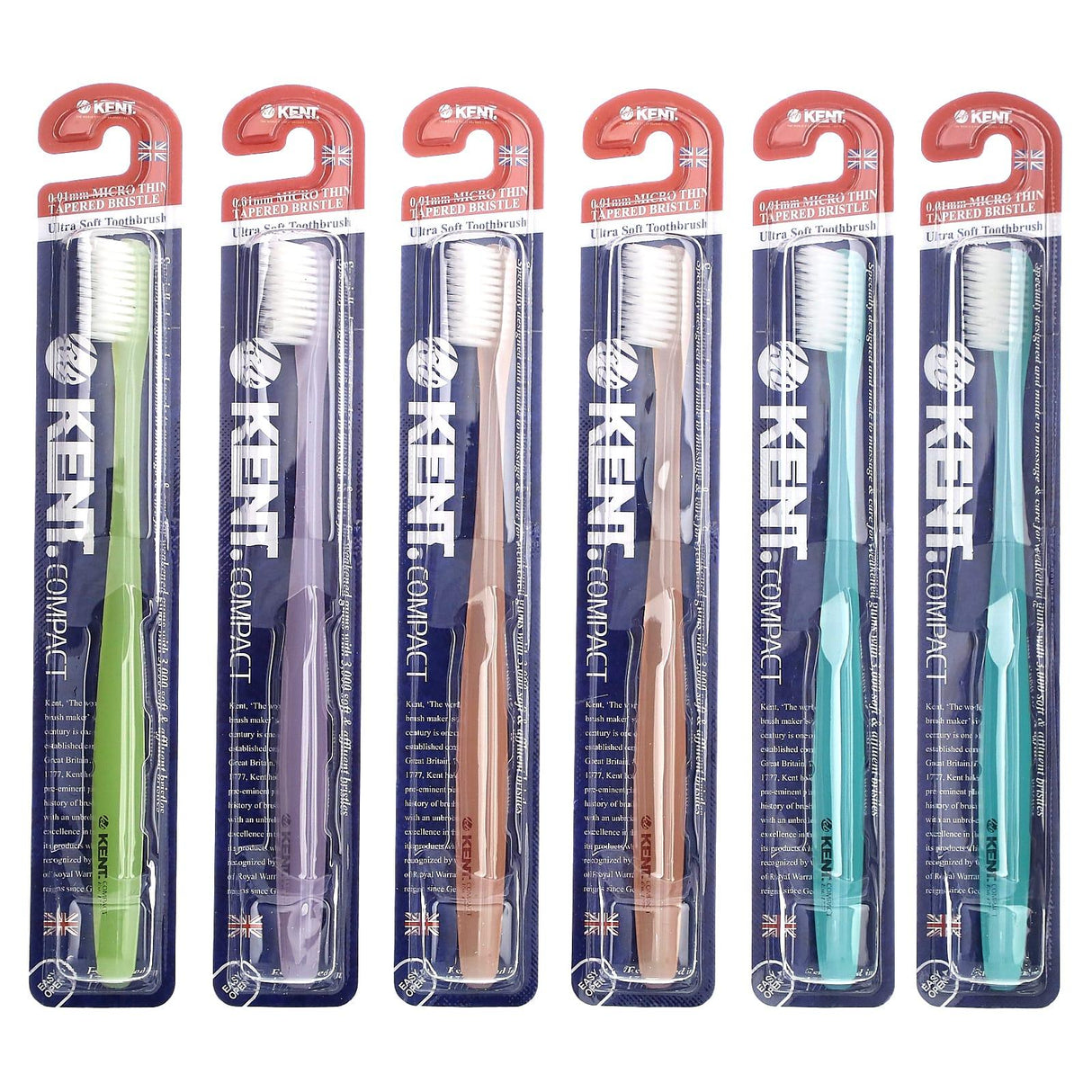 Kent, Ultra Soft Toothbrush, Compact, 6 Toothbrushes - Supply Center USA