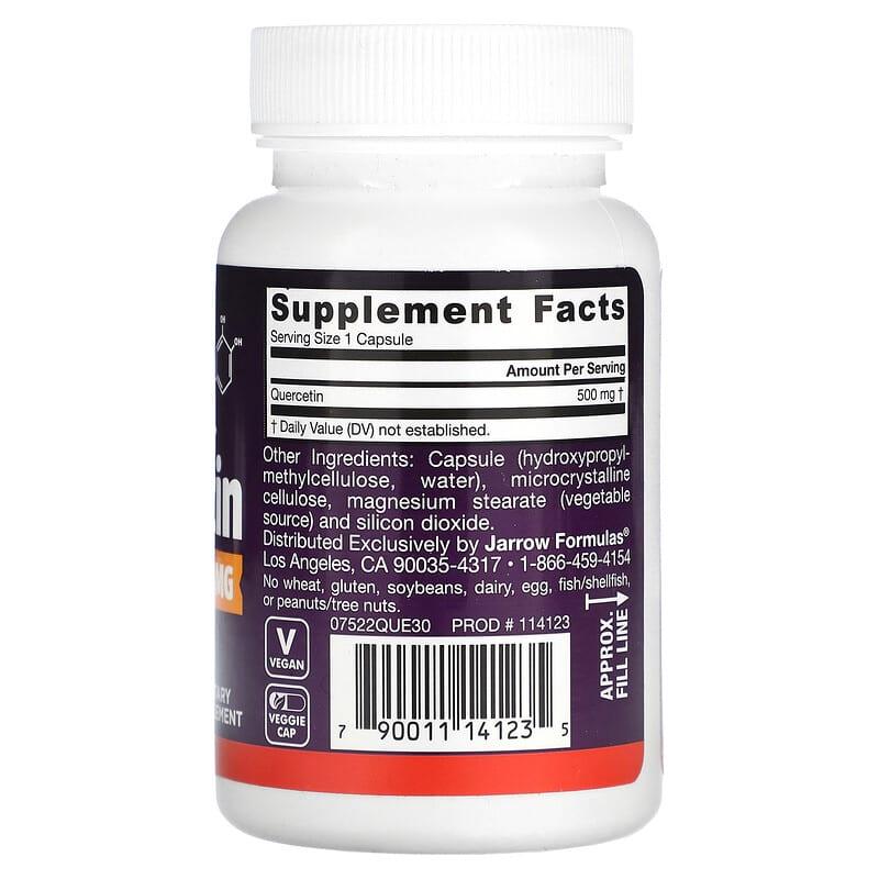 Jarrow Formulas, Quercetin, 500 mg, 30 Veggie Caps - Supply Center USA