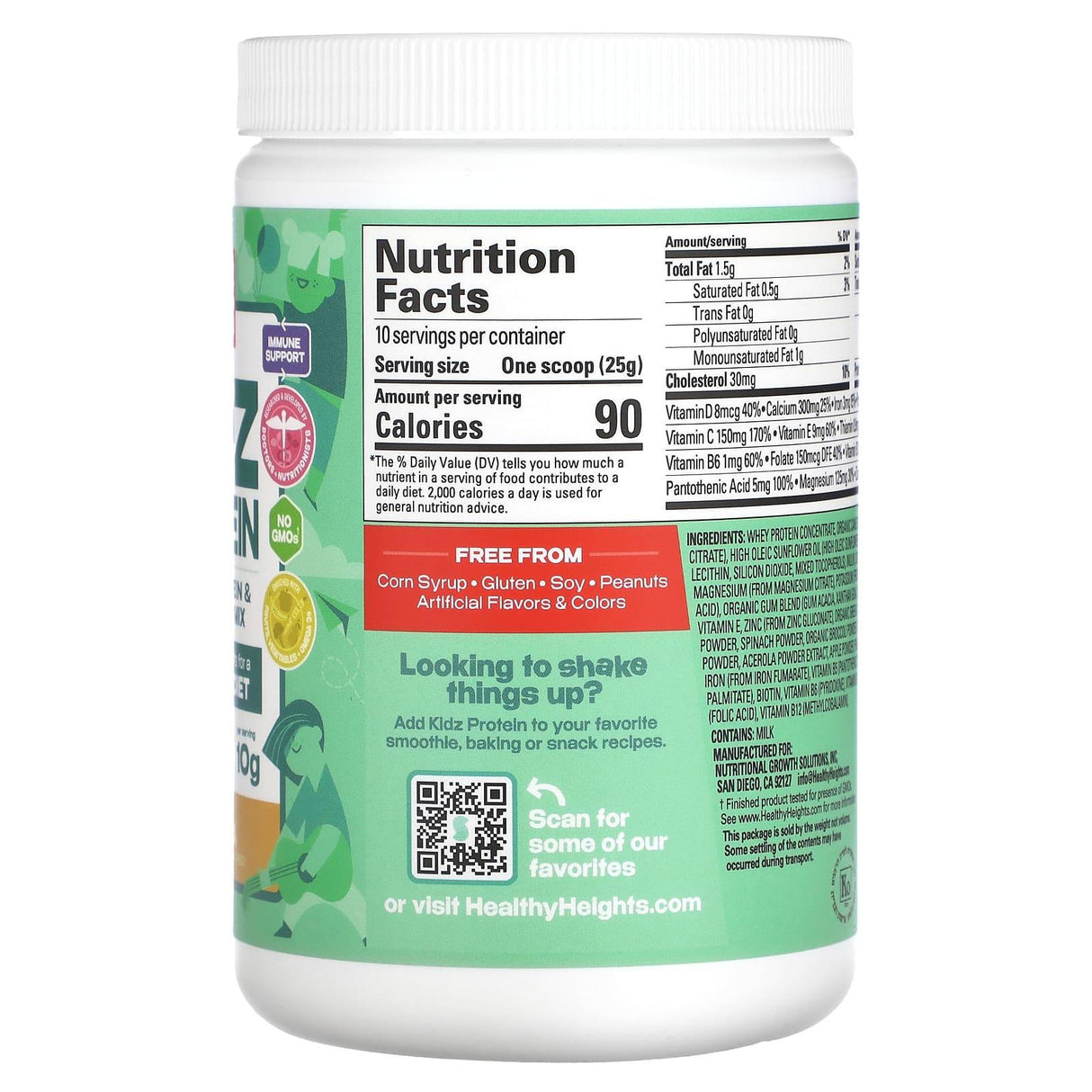 Healthy Heights, Kidz Protein, For Kids 2+, Vanilla, 8.8 oz (250 g) - Supply Center USA