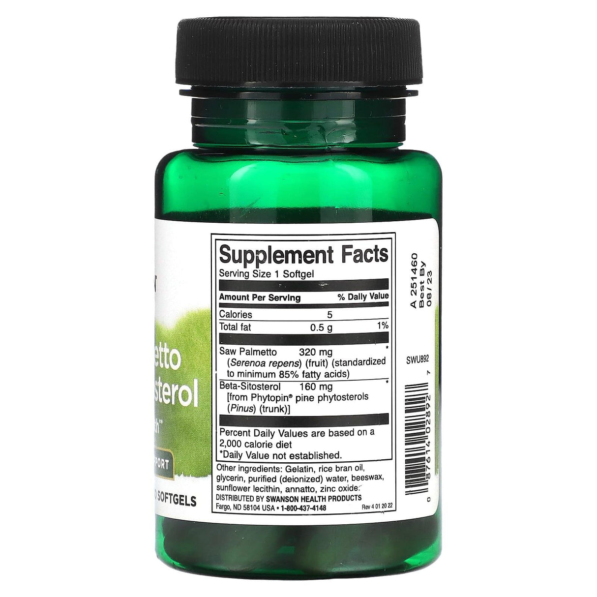 Swanson, Saw Palmetto & Beta-Sitosterol, 30 Softgels - Supply Center USA