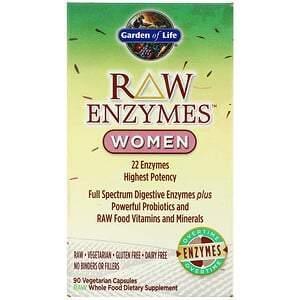 Garden of Life, RAW Enzymes, Women, 90 Vegetarian Capsules - Supply Center USA