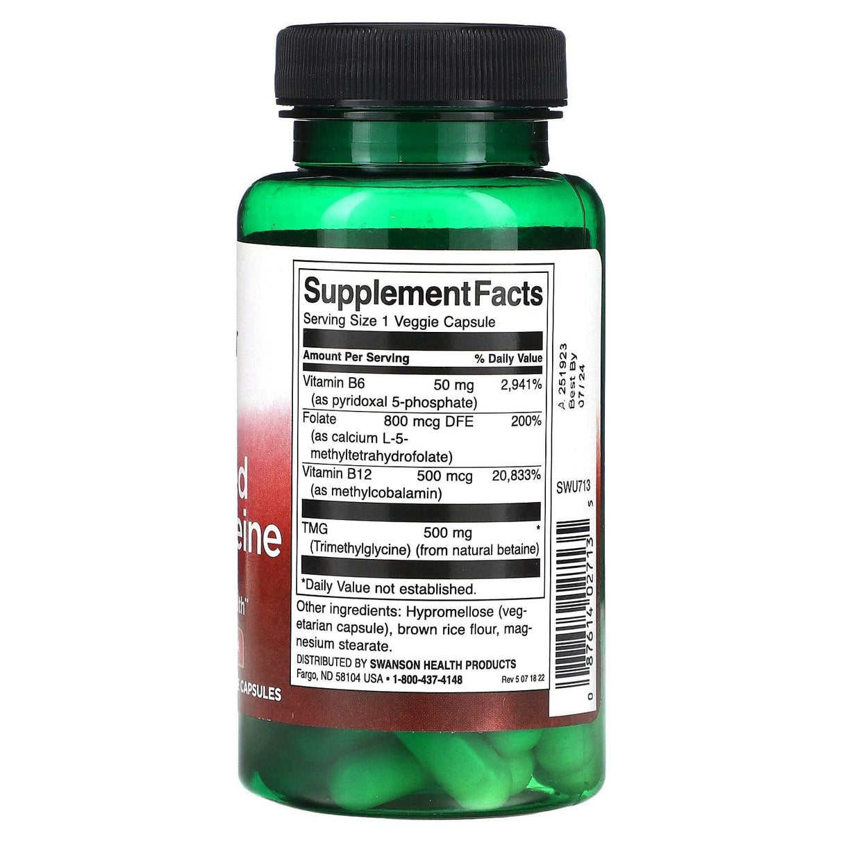 Swanson, Activated Homocysteine, 60 Veggie Capsules - Supply Center USA