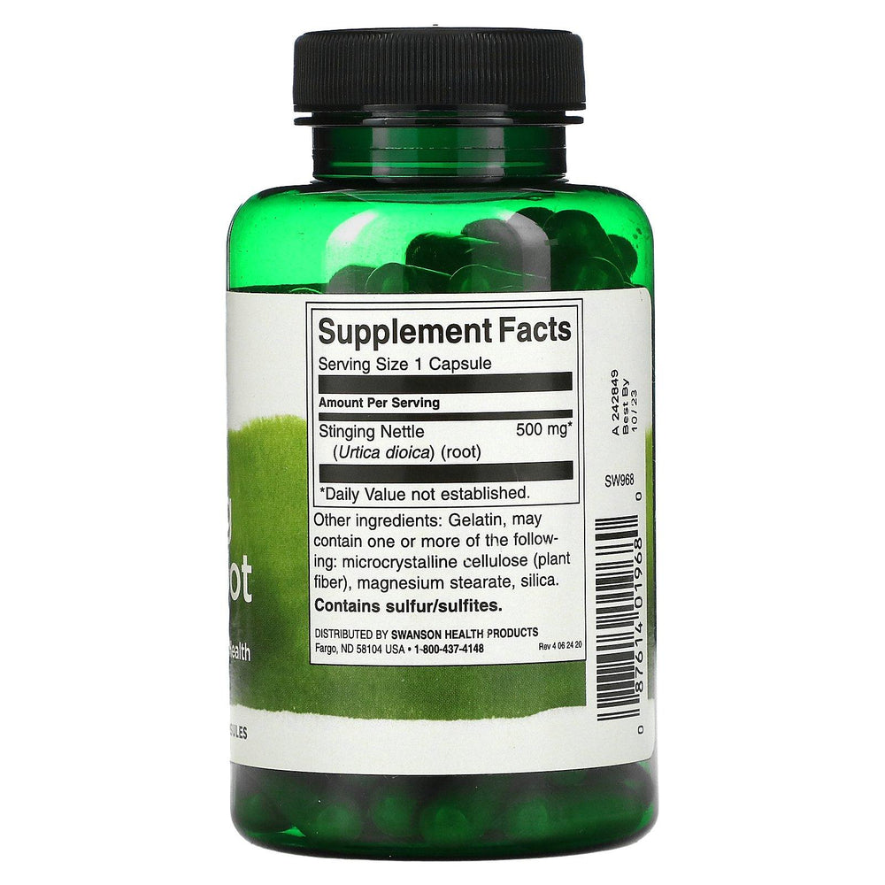 Swanson, Stinging Nettle Root, 500 mg, 100 Capsules - HealthCentralUSA