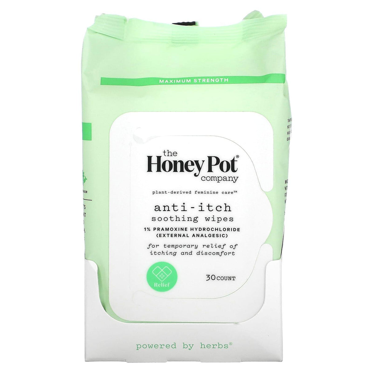 The Honey Pot Company, Cucumber Aloe Wipes, 30 Count