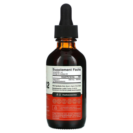 Live Conscious, Vegan B12, Maximum Strength, 60 mL - Supply Center USA