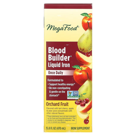 MegaFood, Blood Builder Liquid Iron, Once Daily, Orchard Fruit, 15.8 fl oz (470 ml) - Supply Center USA