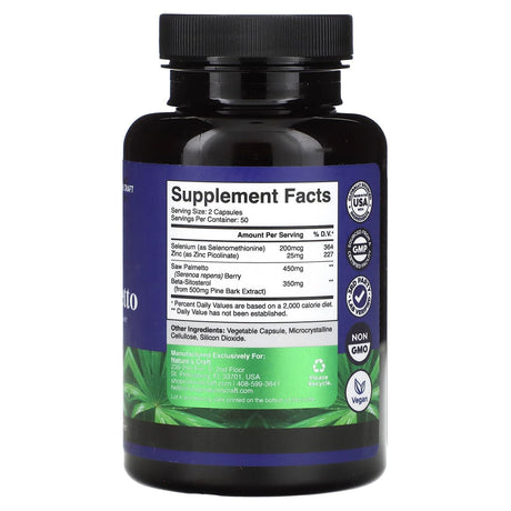 Nature's Craft, Men's Saw Palmetto , 100 Capsules - Supply Center USA