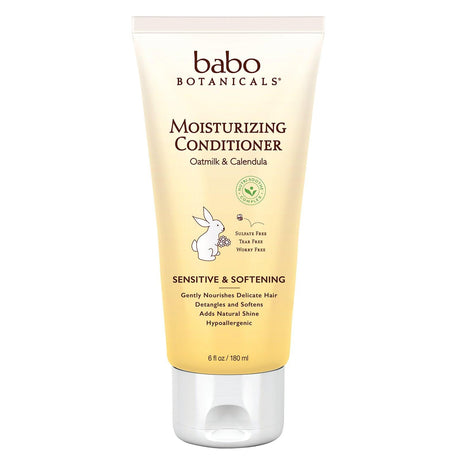 Babo Botanicals, Moisturizing Conditioner, Oatmilk & Calendula, 6 fl oz (180 ml) - Supply Center USA