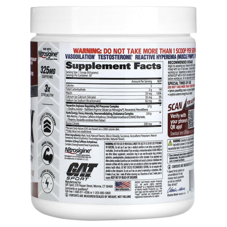 GAT, NITRAFLEX, Blackberry Lemonade, 10.4 oz (294 g) - Supply Center USA