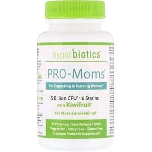 Hyperbiotics, PRO-Moms, with Kiwifruit, 5 Billion CFU, 30 Time-Release Tablets - Supply Center USA