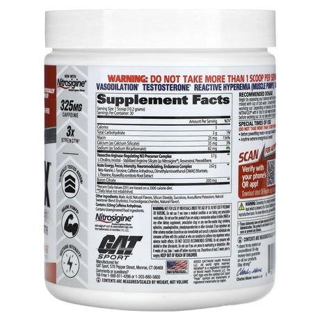 GAT, NITRAFLEX, Blood Orange, 10.8 oz (306 g) - Supply Center USA