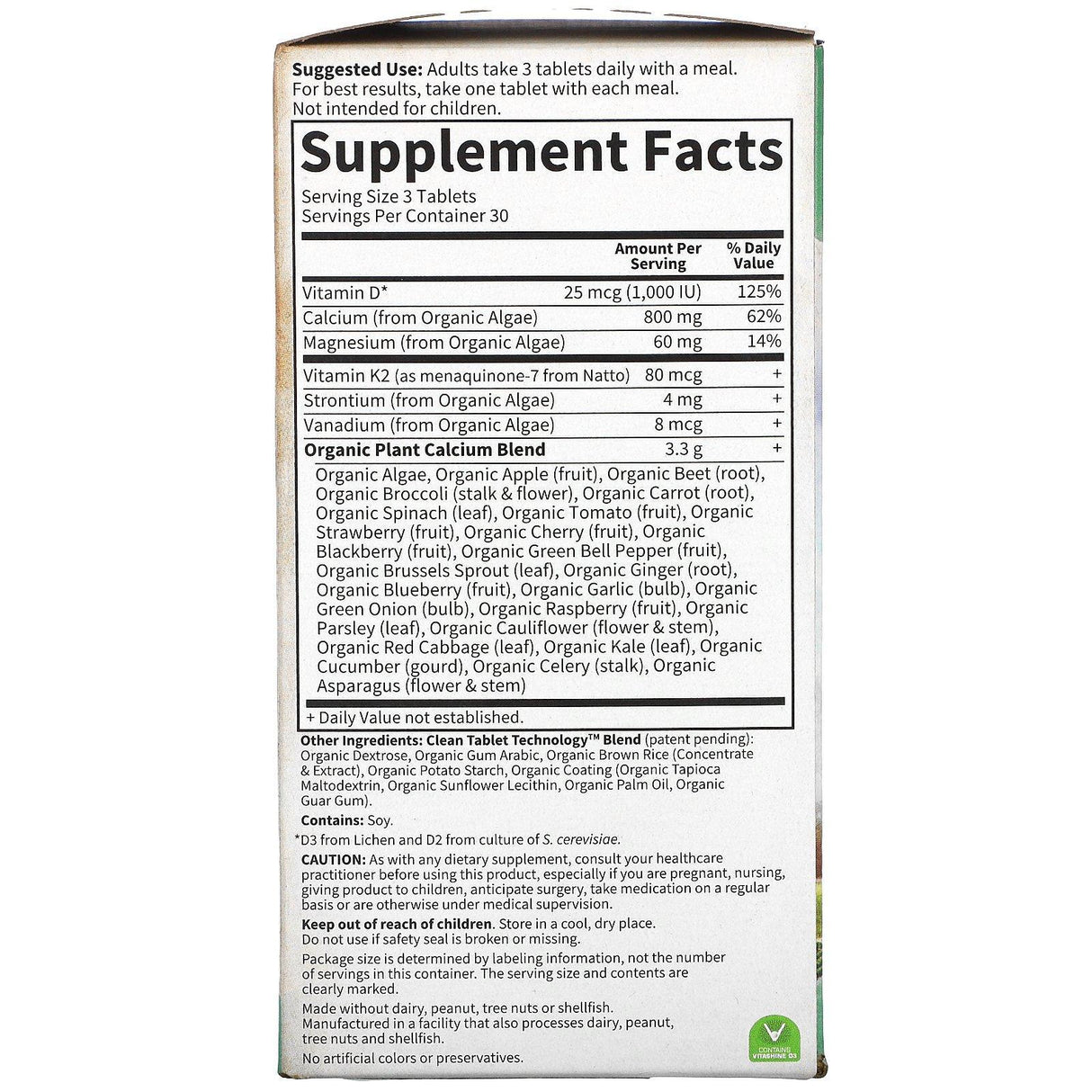 Garden of Life, My Kind Organics, Organic Plant Calcium, 90 Vegan Tablets - Supply Center USA