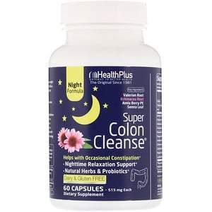 Health Plus, Super Colon Cleanse, Night, 515 mg, 60 Capsules - Supply Center USA