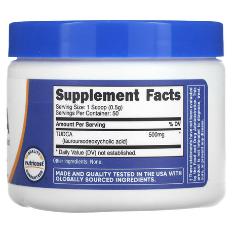 Nutricost, TUDCA, Unflavored, 0.9 oz (25 g) - Supply Center USA