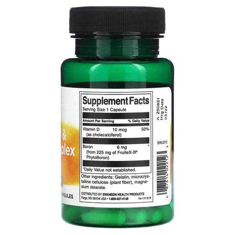 Swanson, Vitamin D & Boron Complex, 60 Capsules - Supply Center USA