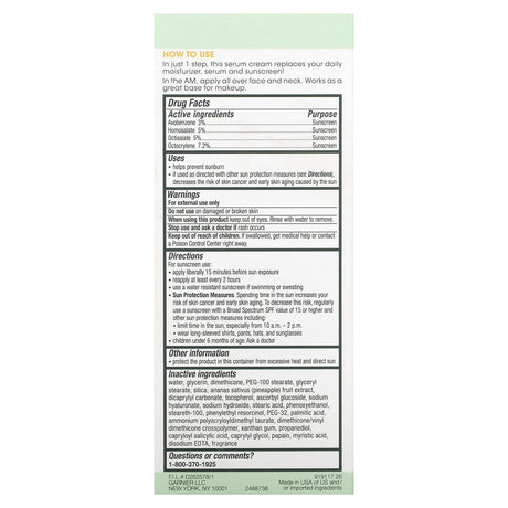 Garnier, Green Labs, Pinea-C Brightening Serum Cream, Broad Spectrum SPF 30, 2.4 fl oz (72 ml) - Supply Center USA