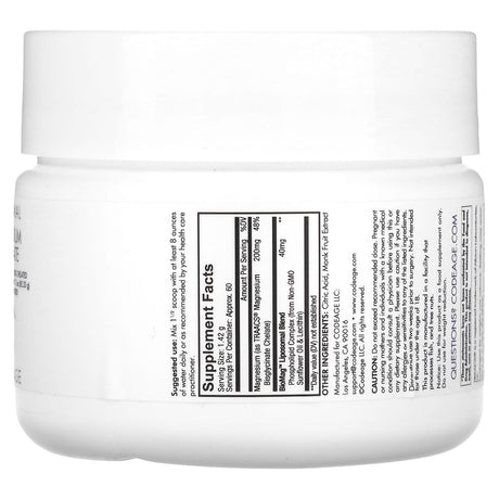 Codeage, Liposomal Magnesium Glycinate Powder, Unflavored, 3 oz (85.2 g) - Supply Center USA