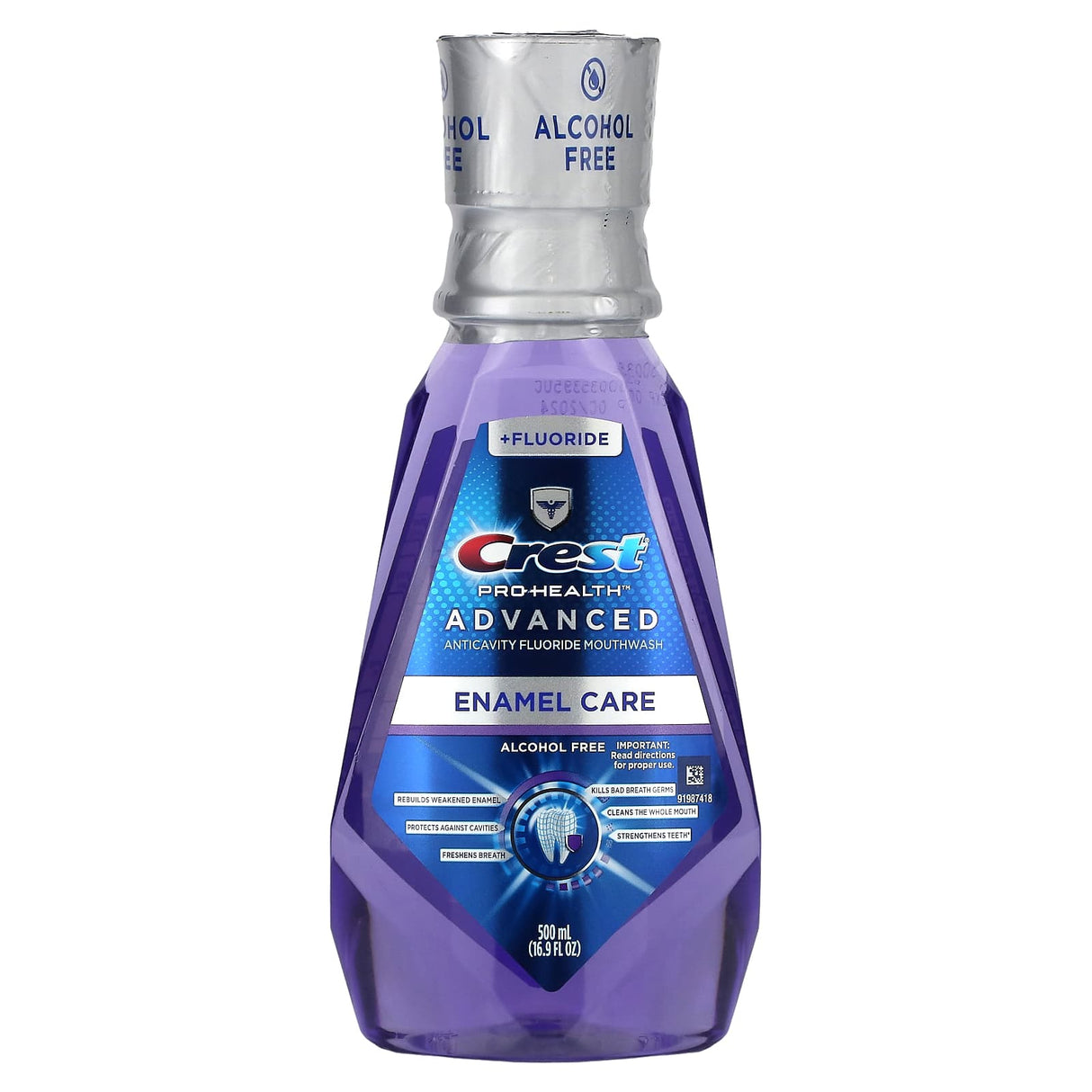 Crest, Pro Health Advanced, Enamel Care Mouthwash, +Fluoride, Alcohol Free, 16.9 fl oz (500 ml)