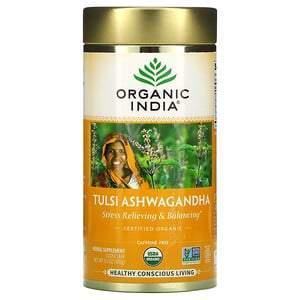 Organic India, Tulsi Ashwagandha, Stress Relieving & Balancing, Loose Leaf, Caffeine Free, 3.5 oz (100 g) - Supply Center USA