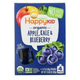 Happy Family Organics, Happy Kid, Organic Apple, Kale, & Blueberry, 4 Pouches, 3.17 oz (90 g) Each - Supply Center USA